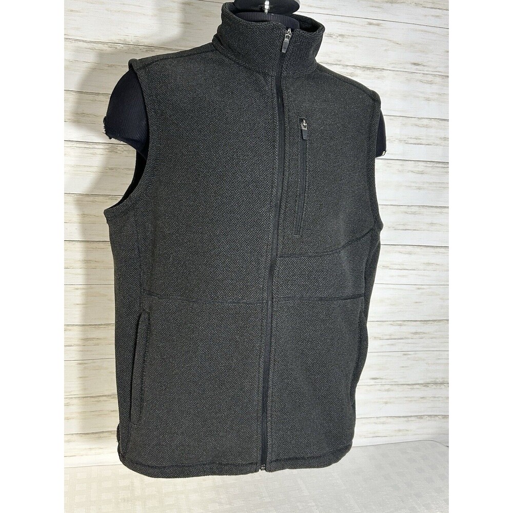 Duluth Trading Company Men's LARGE Gray Park Point Fleece Full Zip Vest jacket